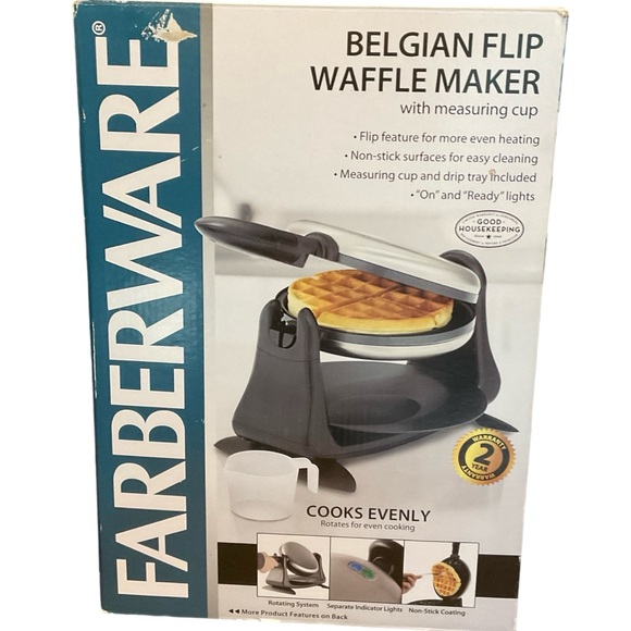 NWT Farberware Belgian Flip Waffle Maker - Picture 2 of 4